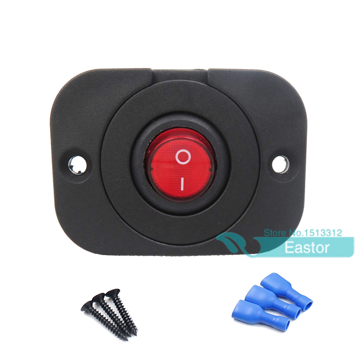 Car Truck Rocker Toggle LED Switch Red Light On-off 20A Round Rocker Switch Car Dash Dashboard BoatTruck RV Boat ATV Home