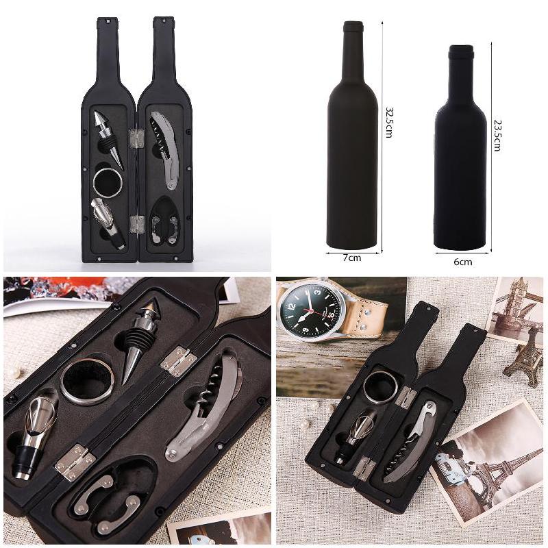 1 Set 3 Pcs/5 Pcs Wijnfles Corkscrew Set Tool Fles-Vormige Houder Flesopener Mu