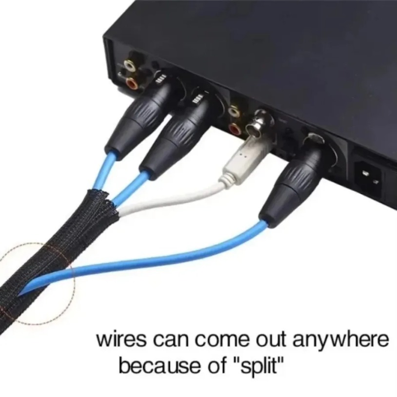 3M Zwart Geïsoleerde Gevlochten Hoes 19mm Strakke PET Draad Kabel Bescherming Uitbreidbare Kabel Nylon Opbergtas Mouw Draadwartel