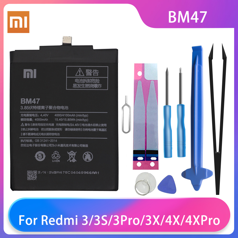 Original XiaoMi Phone Battery For Mi A3 CC9 Mi 5 6 8 9 8/9SE 8/9Lite Mi Max 1 2 3 Redmi 3 3S 4a 5a 6a 7a 8a 9a Batteries: For Redmi 3 3S