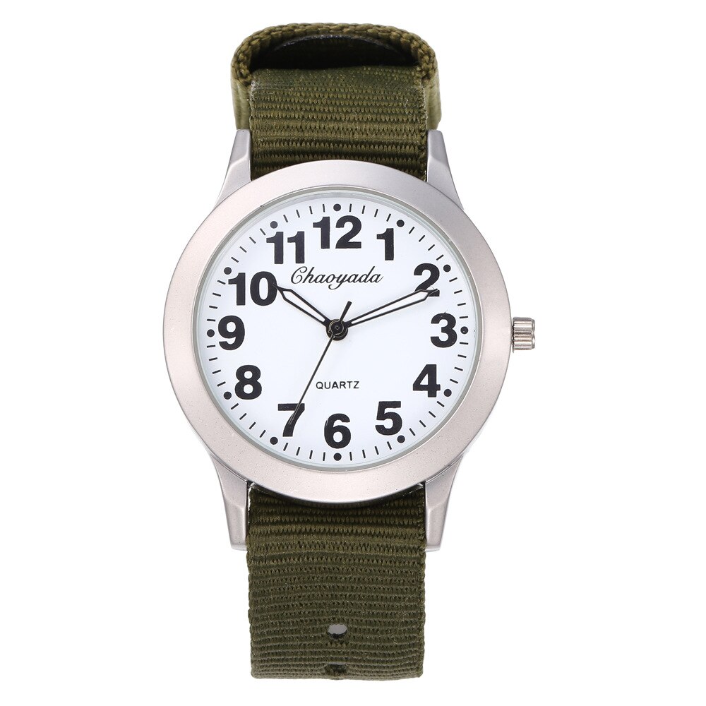 Sød nylon rem ur fødselsdag jul piger drenge armbåndsur børn & #39 dages børn: Hvid og grøn rem