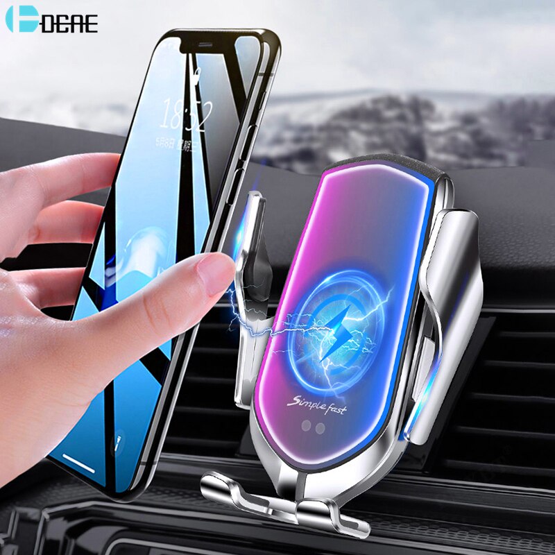 DCAE Automatic Clamping Wireless Car Charger for iPhone 11 8 X XS 10W Qi Fast Charging Air Vent Phone Holder For Samsung S20 S10