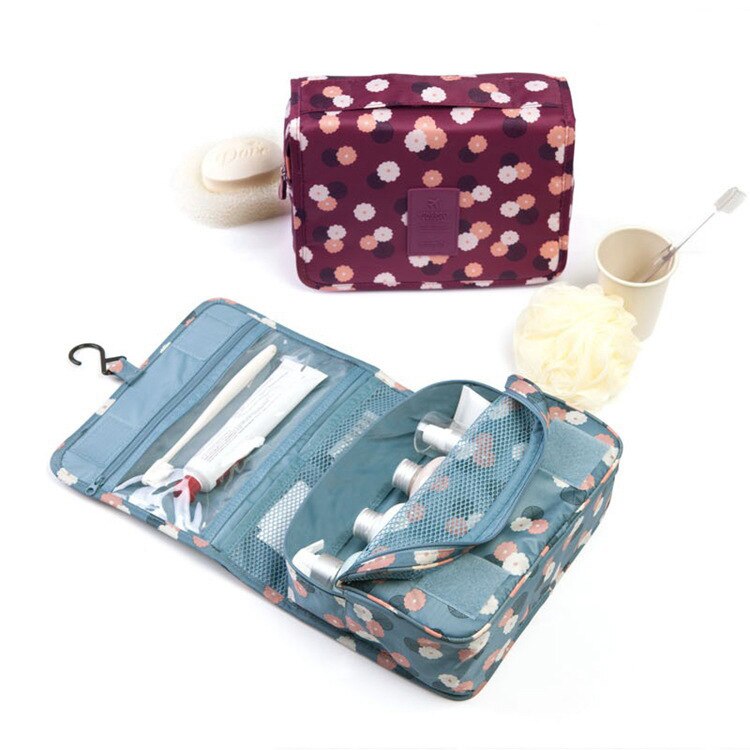 Waterdichte Draagbare Polyester Reizen Cosmetische Tas Neceser Opknoping Waszak Neutrale Make Up Bag Organizer Badkamer Waszak