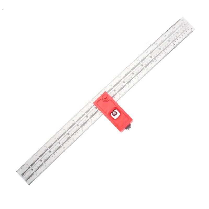 Woodworkers Edge Rule Auto-Line Drill Guide High-Precision Angle Gauge Metal Carpentry Tool Measuring: Red