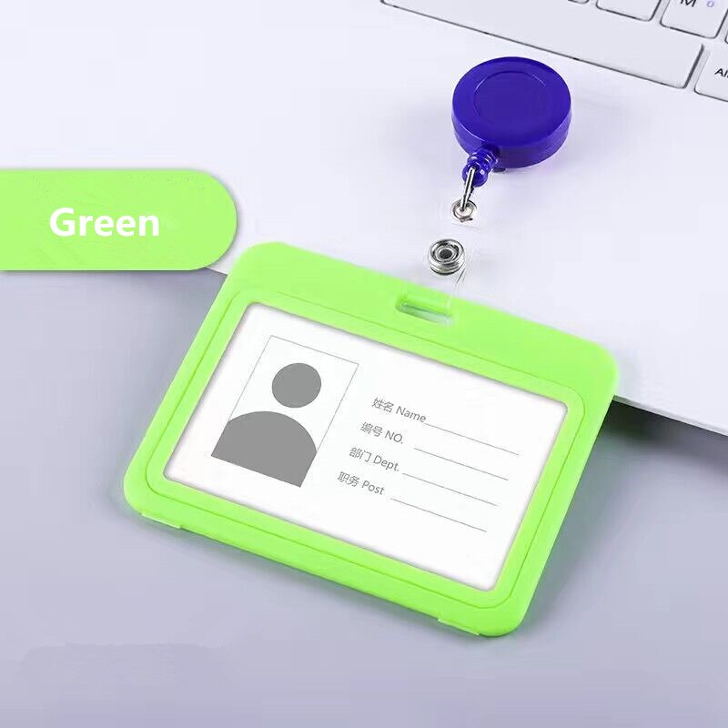 Work Office Name Card Badge Reel Student Nurse Exhibition ID Name Card Badge Holder With Metal Clip Office Supplies: Green