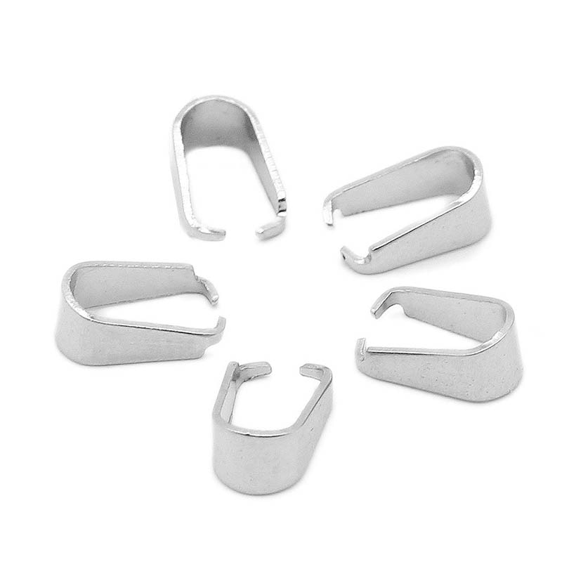 50pcs Stainless Steel Pendant Clip Connector Pinch Bail Clasp for DIY Jewelry Making Necklace Pendants Hook Accessories Supplier