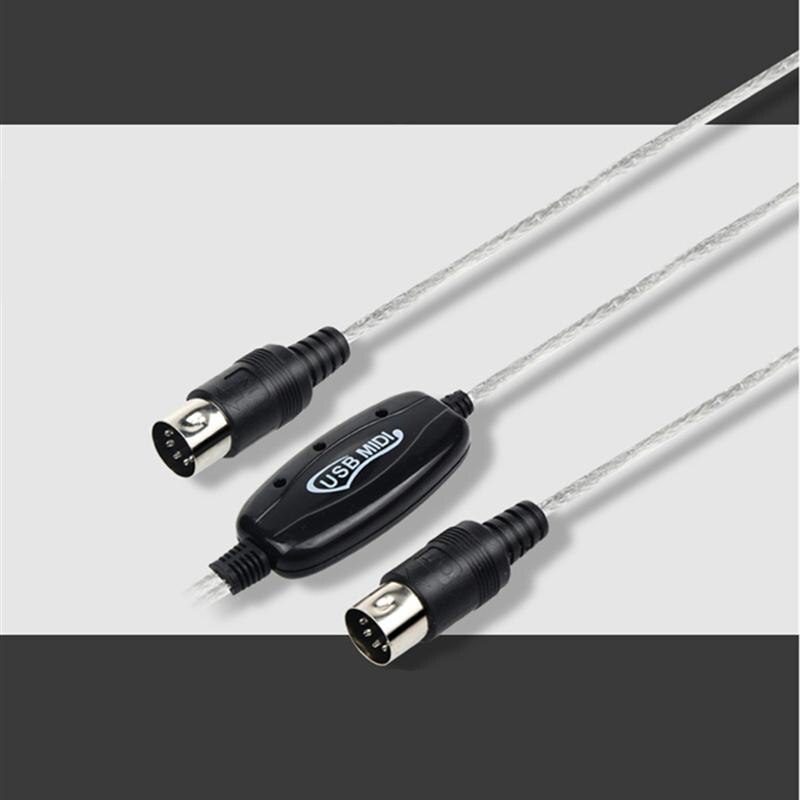 180X2Cm Midi-kabel Usb Midi Kabel Muziek Editing Cord Toetsenbord Aansluitkabel