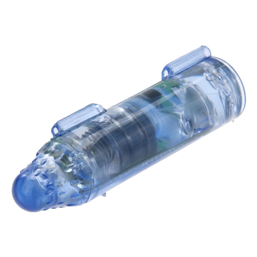 Underwater Deep LED Flashlight Fish Attracting Indicator Squid Fish Lure Light Green Fishing Lamp Use in 300m Water Depth: Blue Button cell 