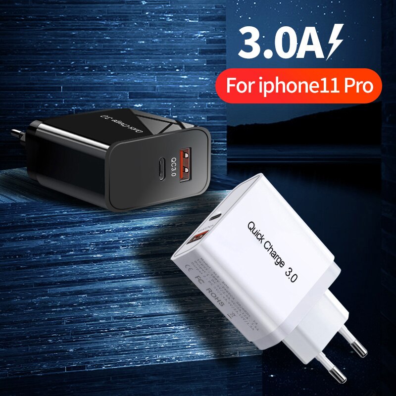 Olaf 36W Usb Charger Quick Charge 4.0 Pd 3.0 Fast Charger Us Eu Plug Adapter Supercharger Voor Iphone 11 pro X Xr 8 Xiao Mi Mi 9