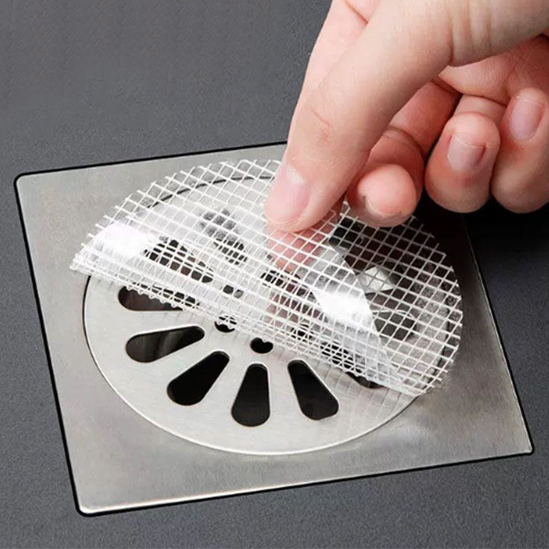 Filtre Anti-blocage jetable, autocollant de vidange de sol, bouchon attrape-cheveux en maille, couvercle de vidange de douche, bloqueur d'évier de cuisine et de salle de bains