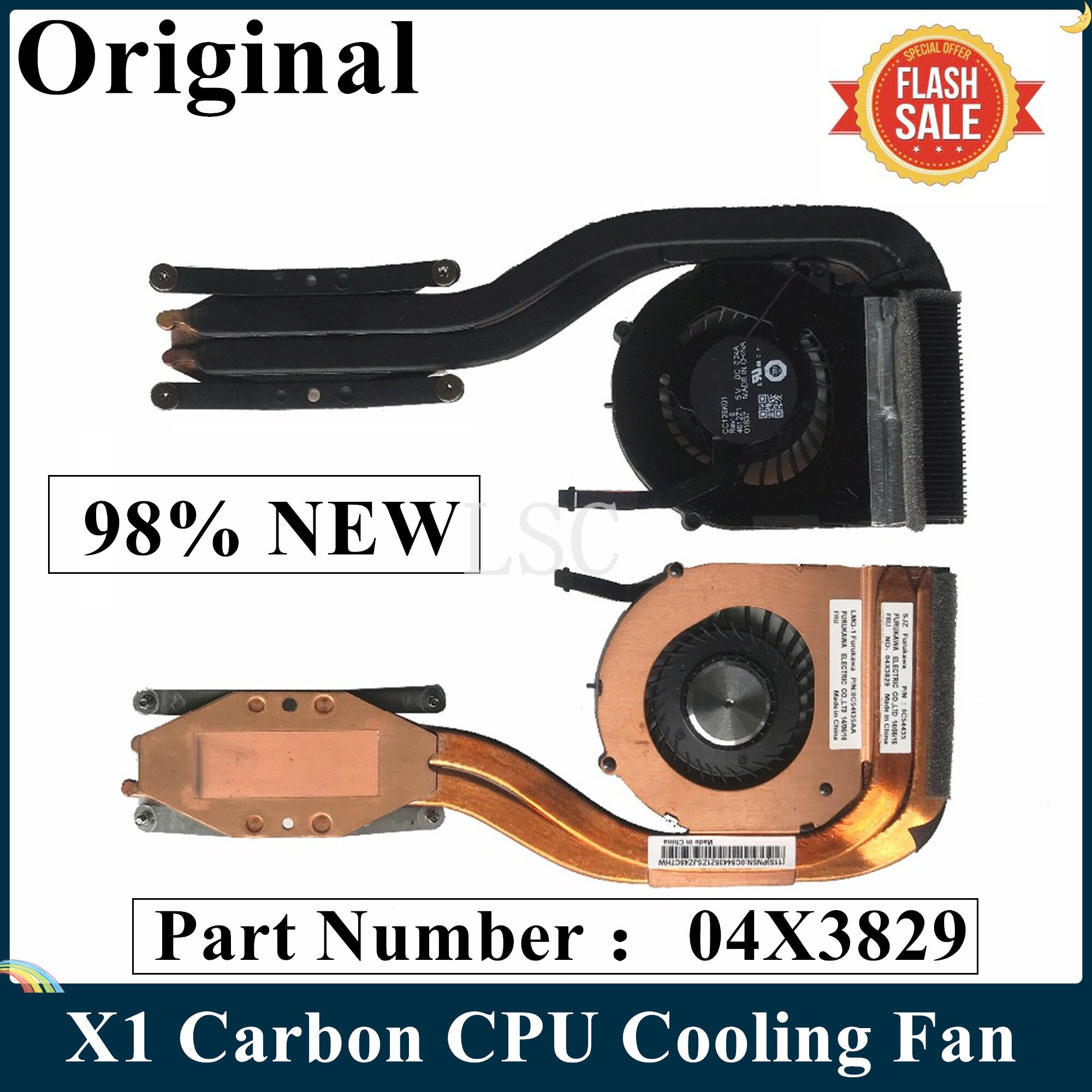 LSC Original Cooling Fan Heatsink For Lenovo Thinkpad X1 Carbon CPU Cooling Fan 04X3829 100% Tested