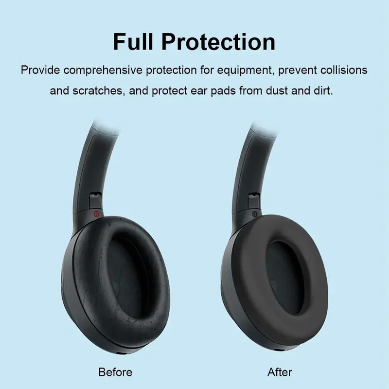 de almohadillas para los oídos, funda protectora de silicona a prueba de golpes para haz de cabeza, antipolvo, suave para auriculares WH-1000XM4