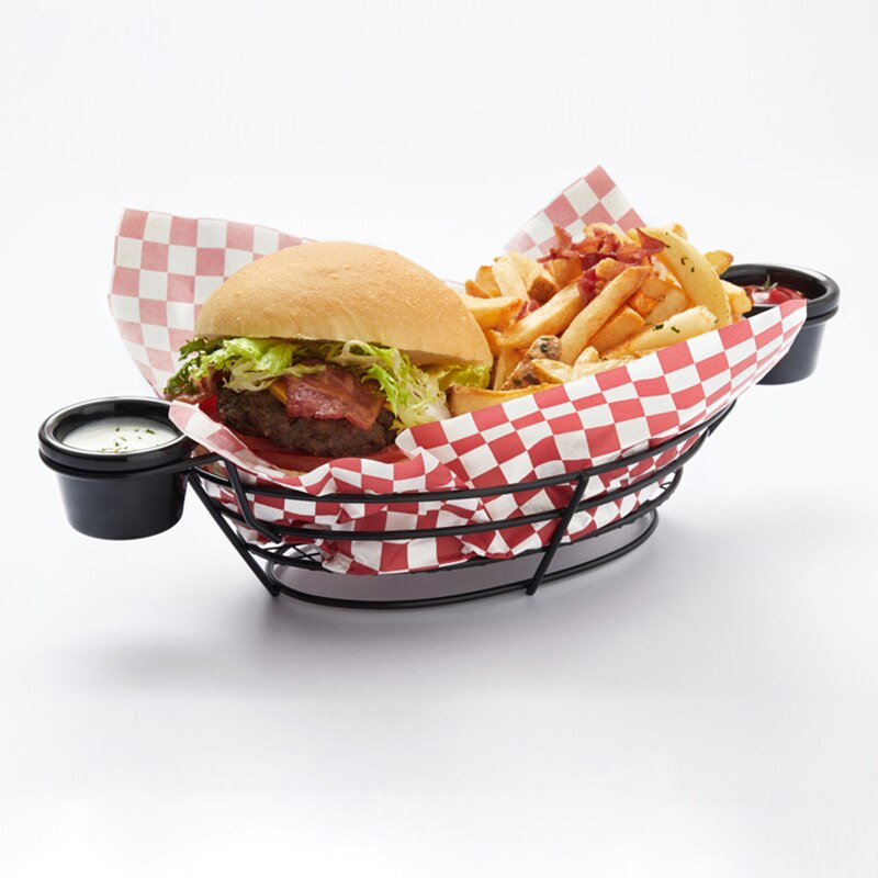 Bread Holder Hamburger Stand Chicken Snack Storage Stainless Steel French Fries Serving Basket Hotel Tableware Fast Food Tray