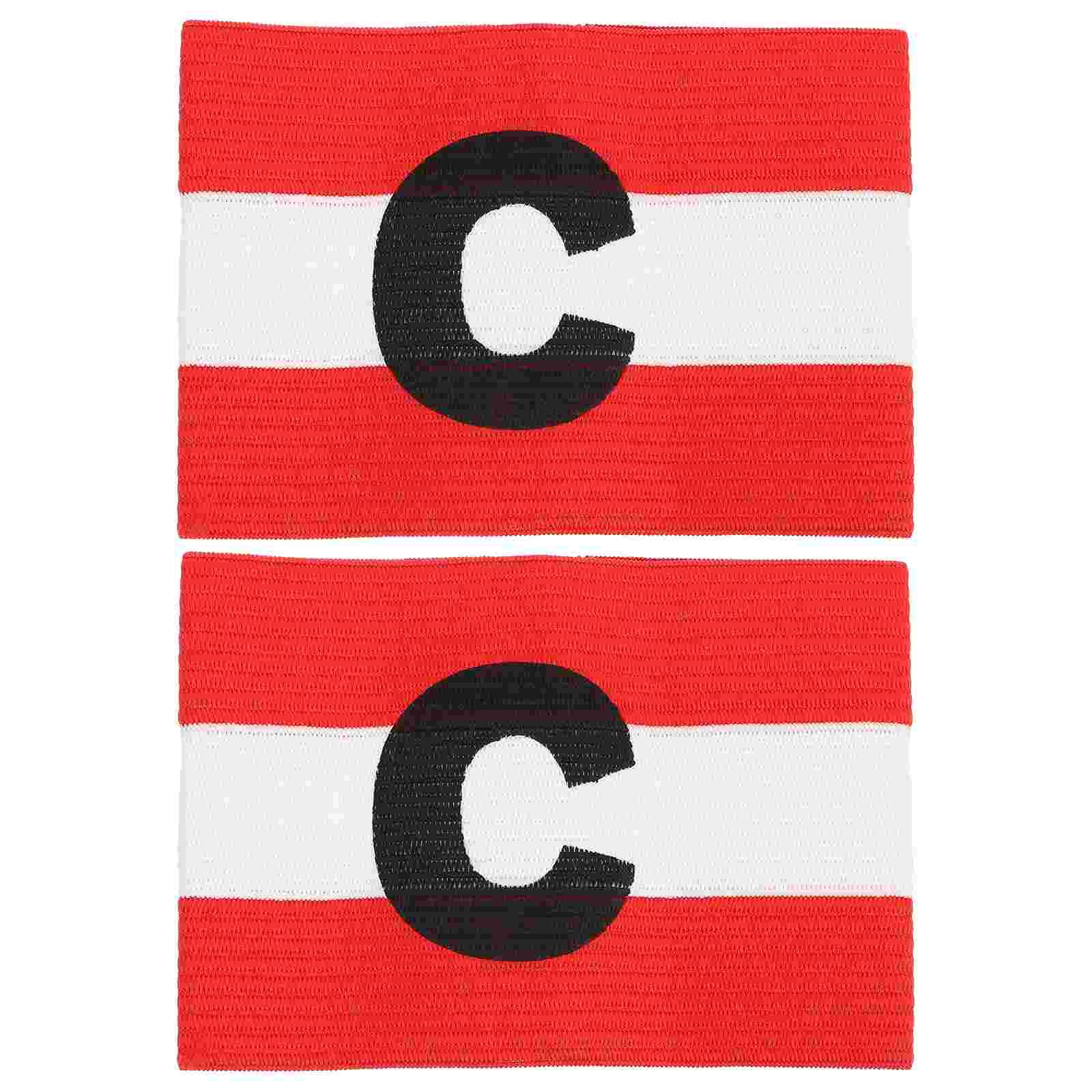 2 pieces portable sports armbands captain's label armbands for football game: Red