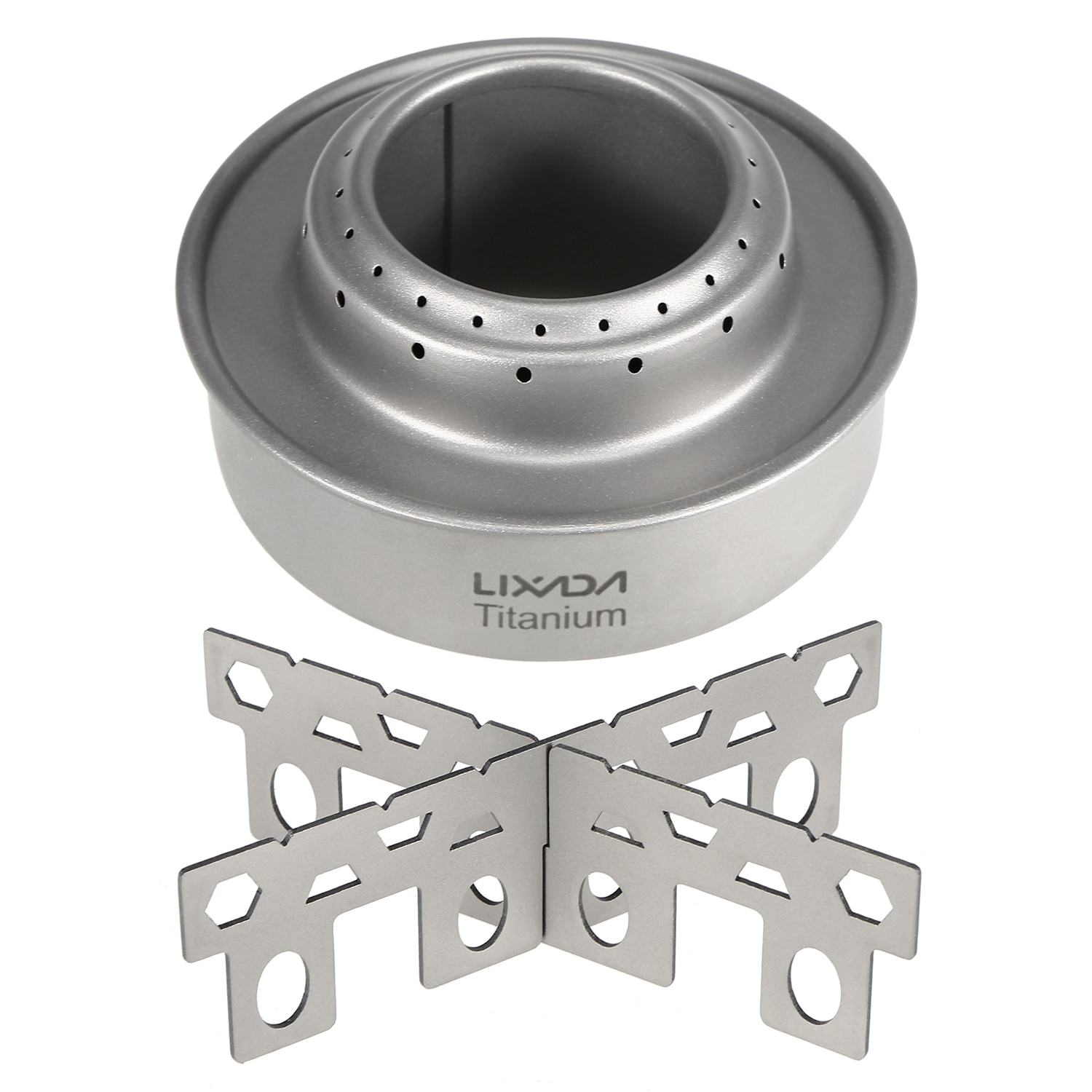 Titanium Alcohol Stove Outdoor Camping Titanium Mini Alcohol Stove with Cross Stand Stove Rack Support Stand Outdoor Stove