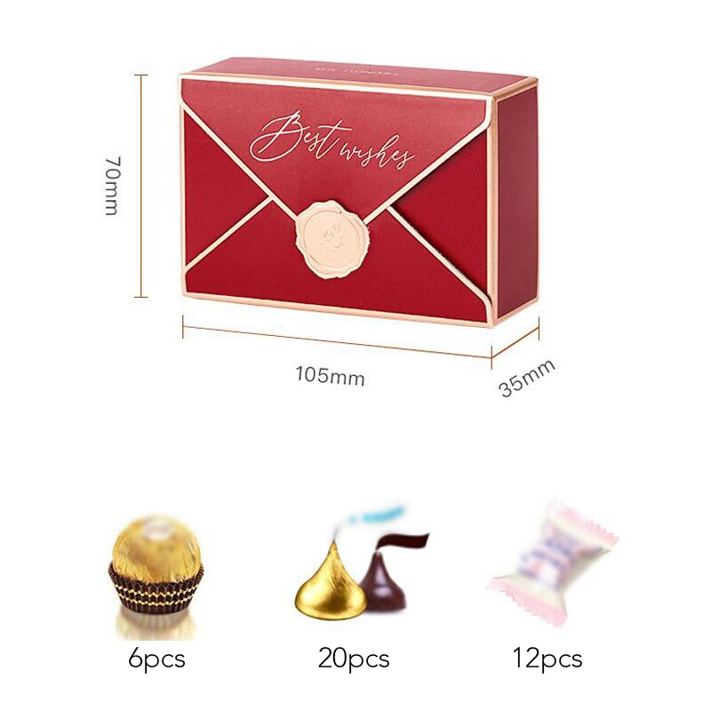20pcs Envelope Box Packaging Wedding Event Chocolate Candy Storage Box Birthday Party Xmas Decor Crafts