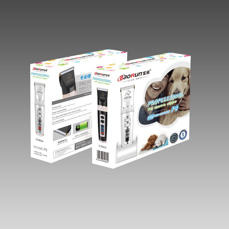 BaoRun-cortadora de pelo para perros, máquina de peluquería para mascotas con pantalla LCD, recargable