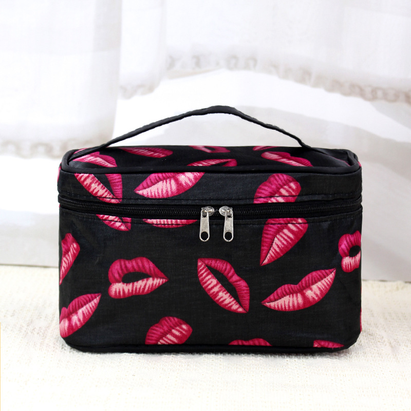 Makeup Bag Portable Large Capacity Organizer Storage Box Advanced CarryOn Waterproof Wash Cute Sweet Handbag Simple Toiletry Bag: MULTI