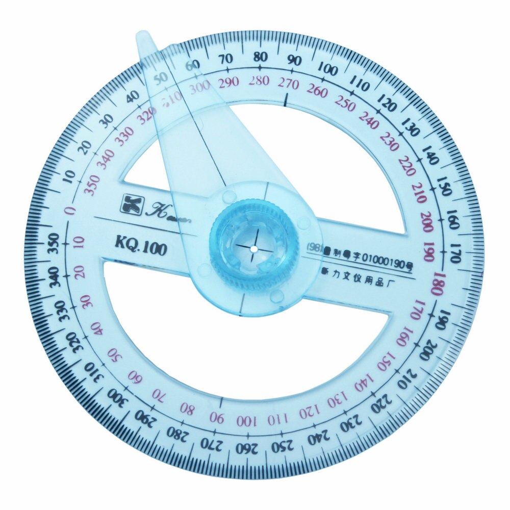 Transparent Plastic 360 Degree Diameter 10cm Protractor Ruler Angle Finder for Office Protractors