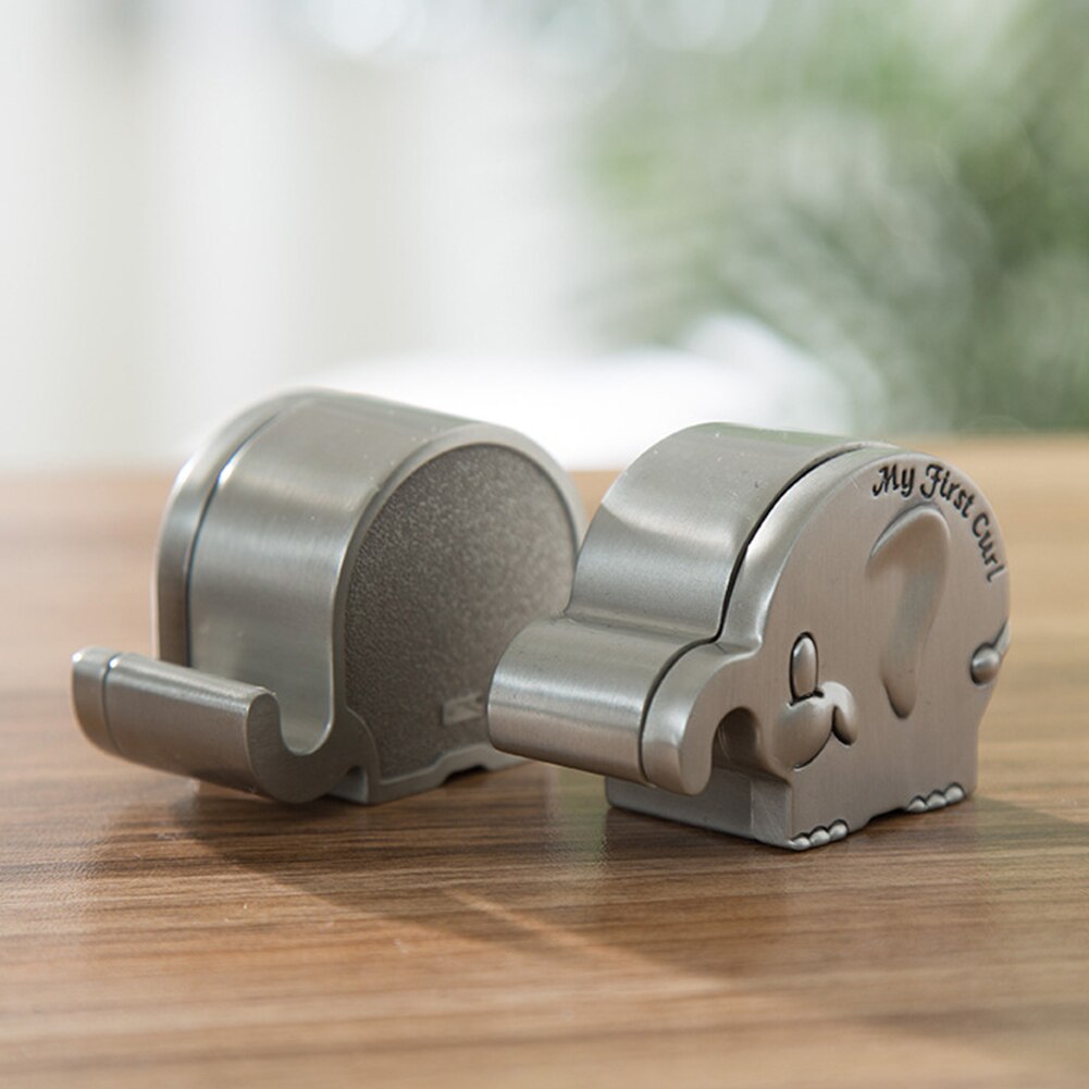 2pcs Engraved Elephant Shape Baby Milk Teeth Box Childwood Memory Souvenir Case Rustproof Fetal Hair Zinc Alloy Cute