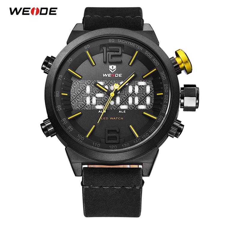 WEIDE Men Watch Relogio Masculino Digital Auto Date Alarm Back Light Watch Quartz Multiple Time Zone Wristwatches Men's Watches: WH6101B-2C