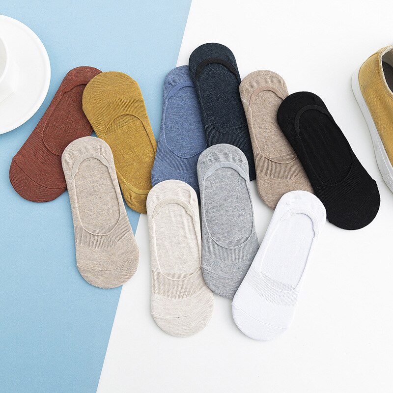 Women Cotton Invisible No Show Socks Non-slip Summer Solid Color Girls Ladies Ankle Thin Slipper Short Boat Socks