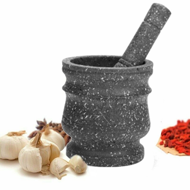Granitt stamper & morter sett stein urt krydderkvern solid kvern kokesett