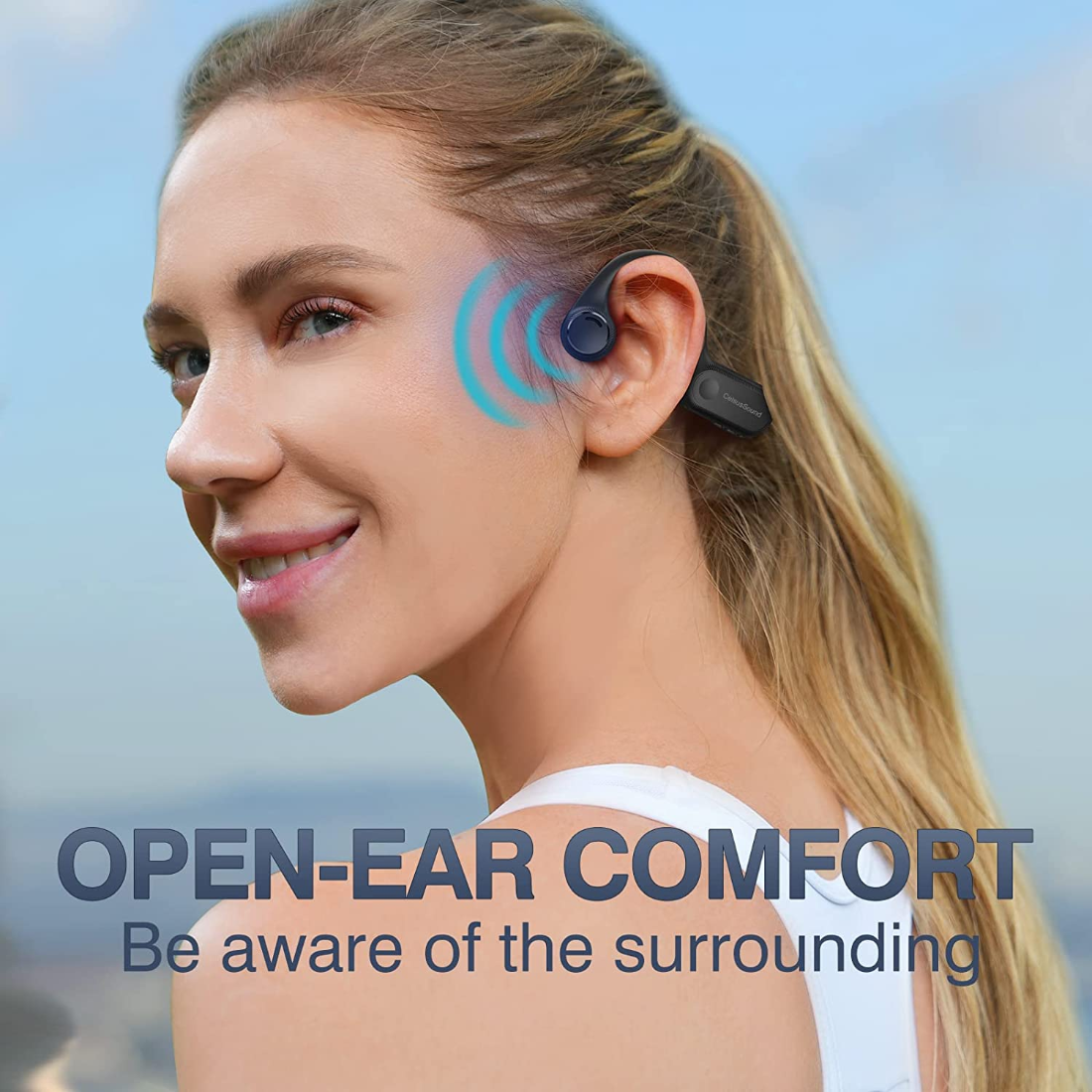 Auriculares inalámbricos de conducción de aire, audífonos estéreo HiFi para deporte y correr, resistentes al agua y al sudor, IP54