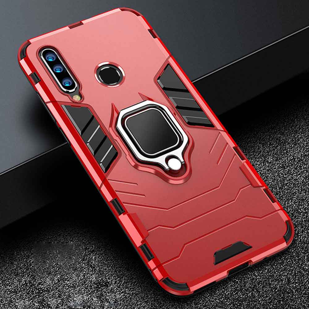 Voor Honor 20 Lite MAR-LX1H 6.15 &quot;Case Armor Pc Cover Ring Houder Telefoon Case Voor Honor 10i 10 Ik/20 Lite HRY-LX1T 6.21&quot; Hard Cover: Honor 20 Lite Russia / Red