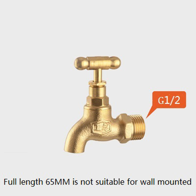 Wall Mount Brass Bibcock Washing Machine Tap Outdoor Garden Faucet With Lock Washing Machine Faucet car wash Faucet: A