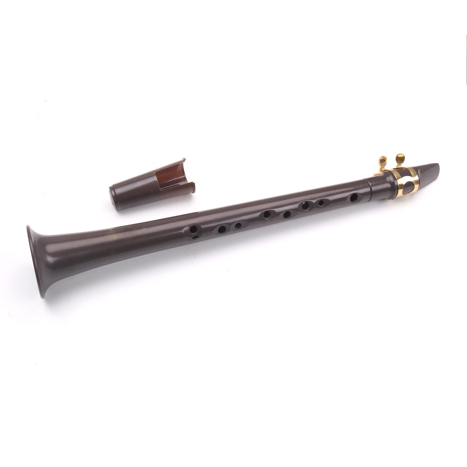 8 Holes C Tone Portable ABS Mini Sax Saxophone Pocket Plastic Saxophone Alto Saxofone Musical Woodwind Instruments: Brown