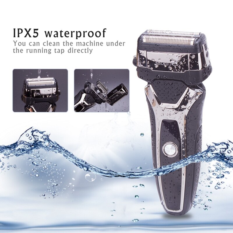 Surker Elektrische Rasierer für Männer USB schnell Wiederaufladbare IPX5 Wasserdichte 3 in 1 rotierend Rasierer maquina afeitar RSCX-958803