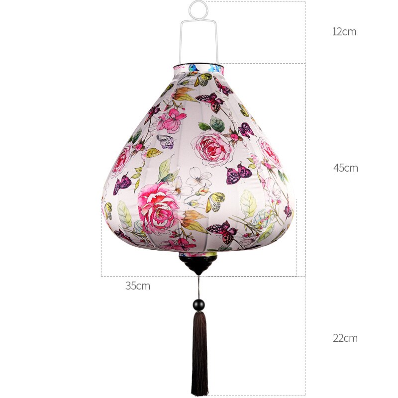 12/14inch Chinese Traditional Silk Lanterns Japan Waterproof Retro Style Scenic Spots Ancient Town Decor Palace Lantern: 14 14inch