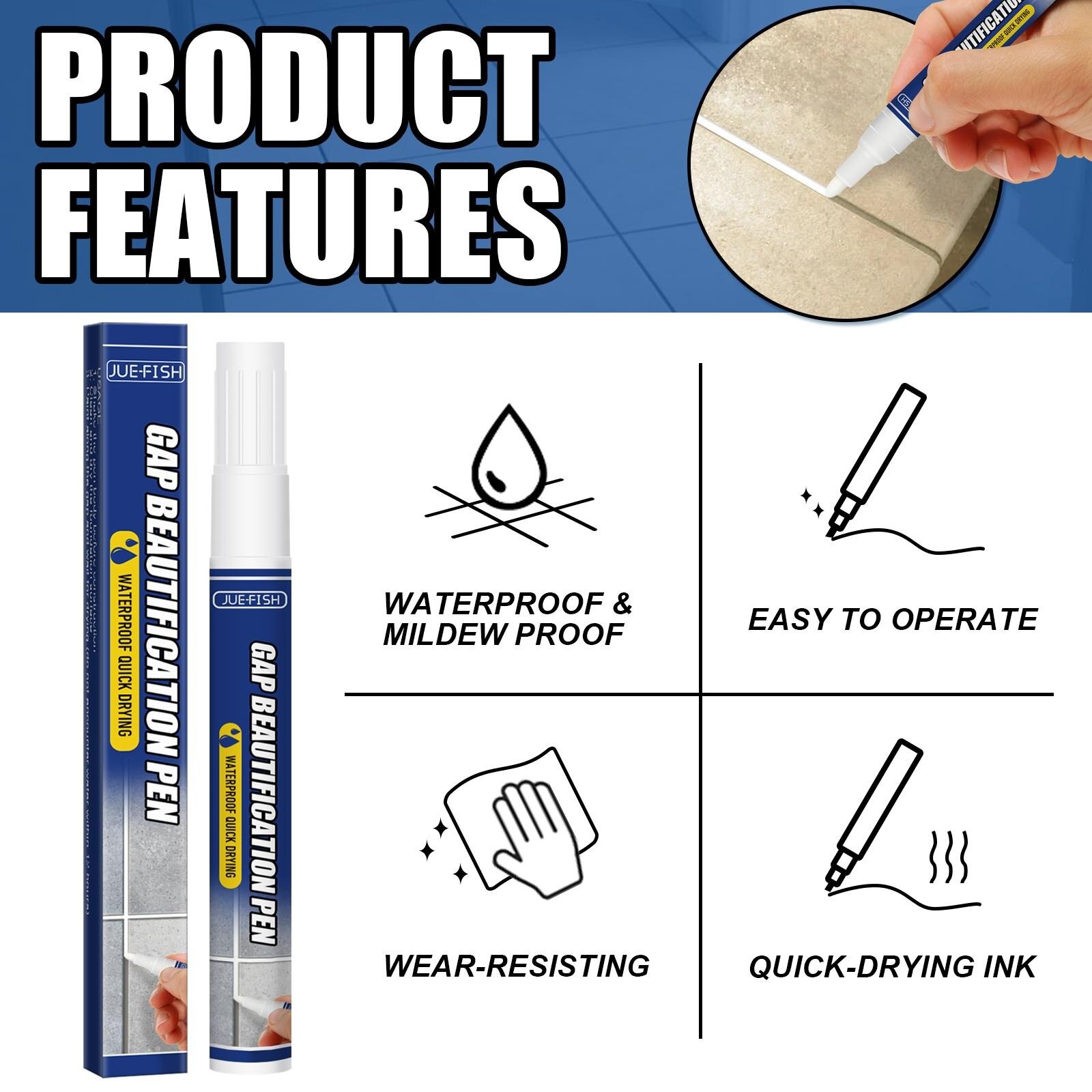 1pc Waterproof Tile Refill Agent Tile Reform Coating Mold Cleaner Tile Sealer Repair Glue For Bathroom Floor Home Decoration