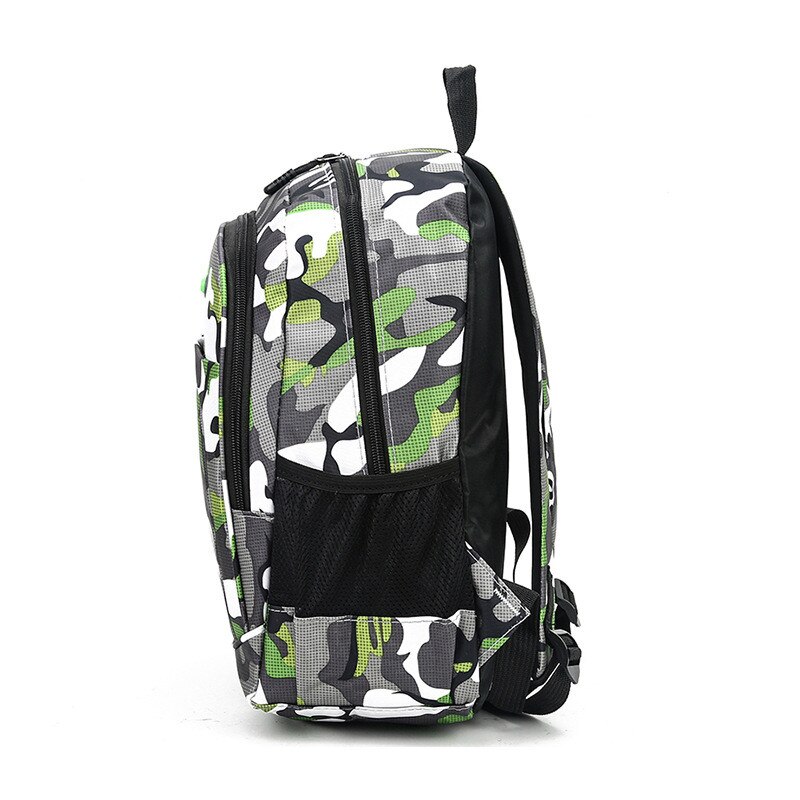 Mochila escolar impermeável para meninos e meninas, bolsa de 2 tamanhos para livros, camuflagem escolar infantil