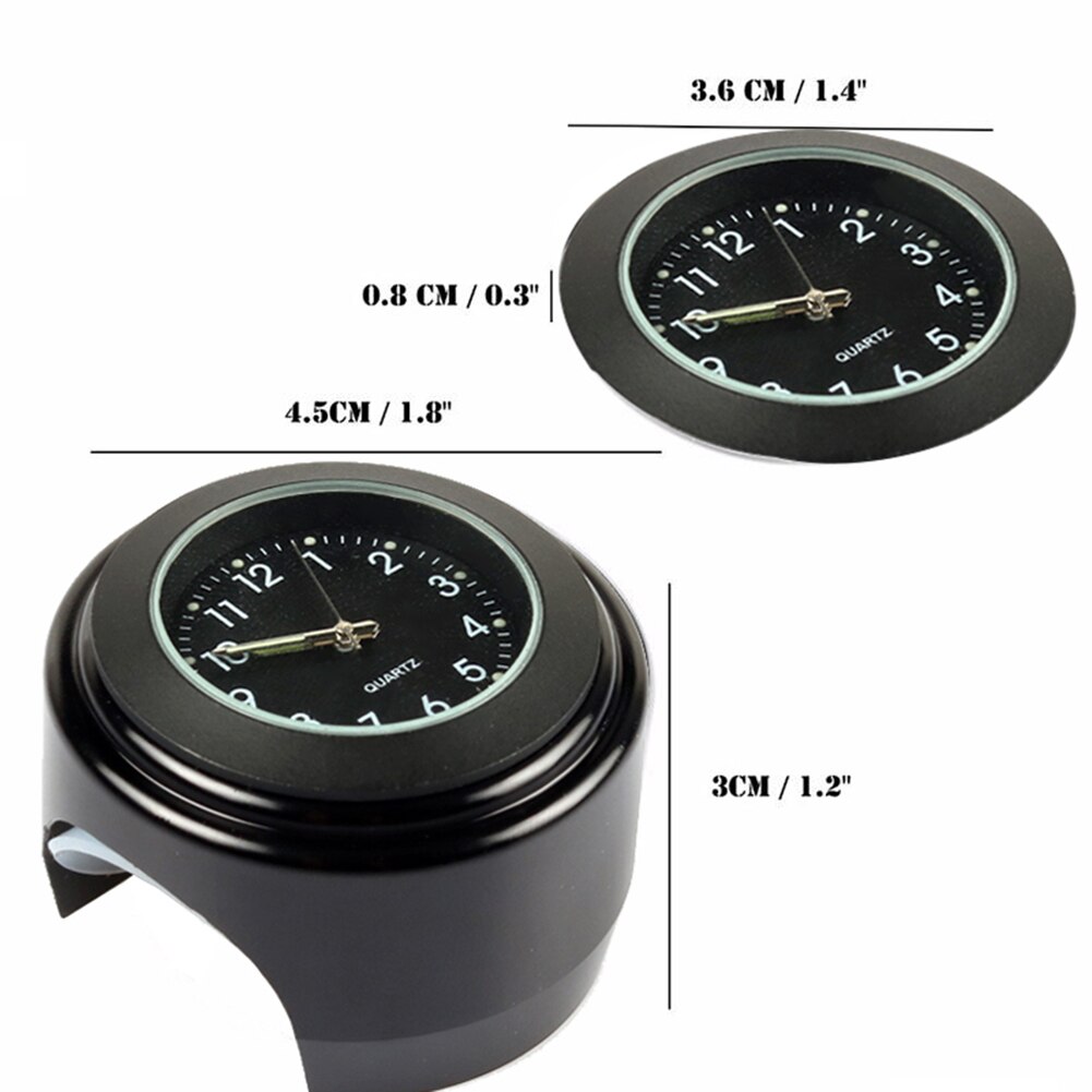 Universal Motorcycle Clock Waterproof 22-25mm Diameter Motorbike Motorcycle Handlebar Clock Mount Watch Luminous Quartz Clock