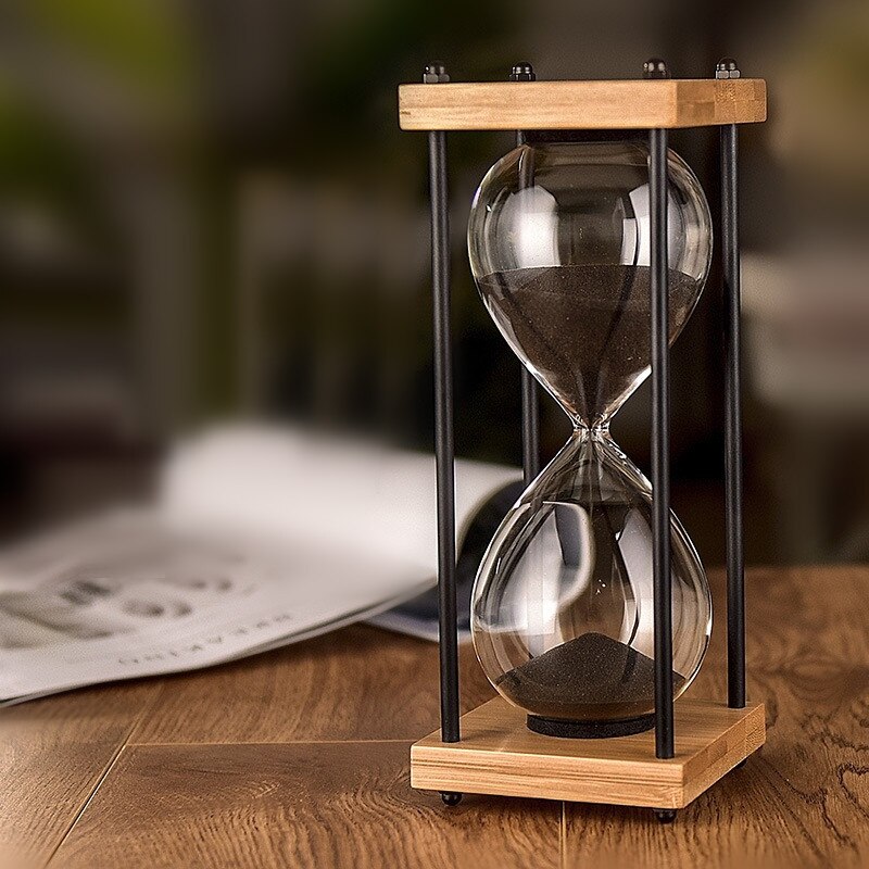 Platz Holz Unten Glas Sanduhr 30 Minuten Zeit Timer Hause Ornamente Sanduhr Küche Stunde Meter Blau Sand Uhr freundlicher