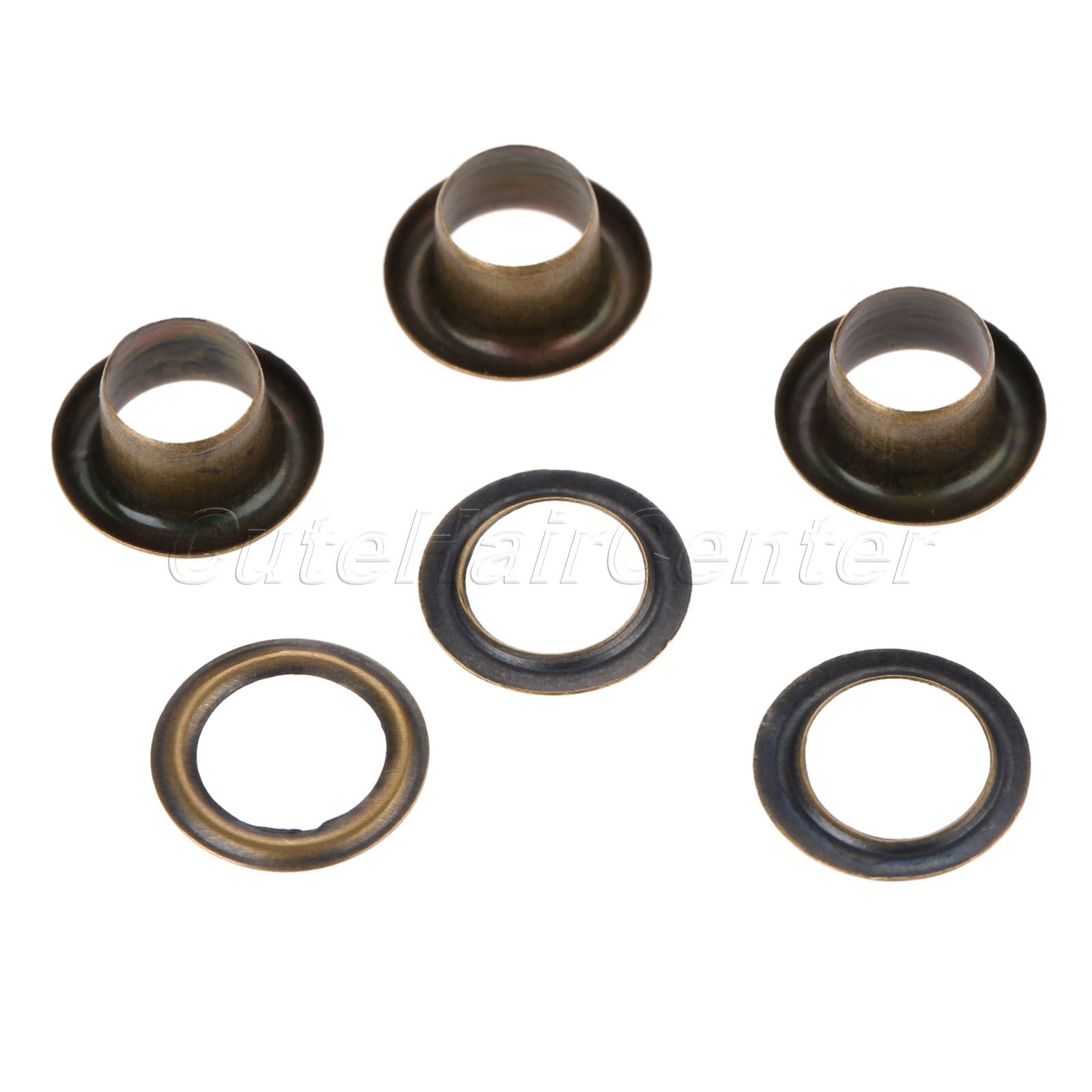 100 stk antikke bronse utklippsbok øyelinser indre metall sy syne til scrapbooking embelishment plagg klær øyne 5mm