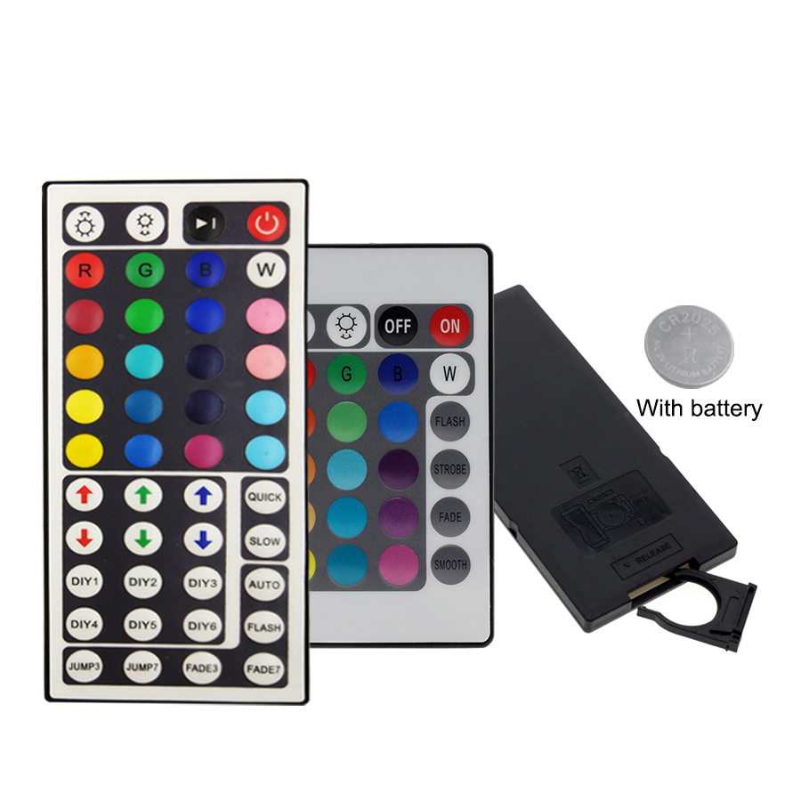 Led-ohjain 44 näppäintä 24 näppäintä led ir rgb ohjain led valot miniohjain ja kaukosäädin  dc12v 3528 or 5050 rgb nauhalle