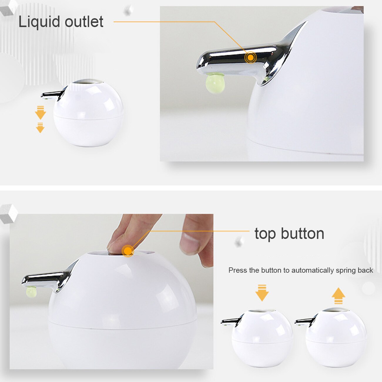 380ML Spherical Soap Dispenser Lotion Sanitizer Dispenser Bottle with Rust Proof Stainless Steel Pump for Kitchen Bathroom