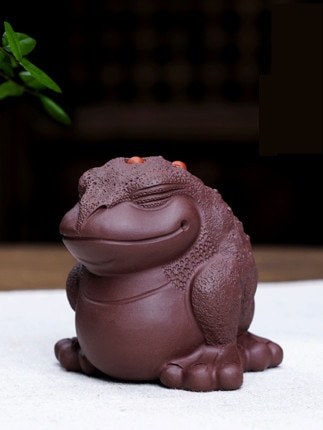 Yixing-toad de oro de tres patas para mascotas, accesorios de juego de té de boutique hechos a mano, arcilla púrpura