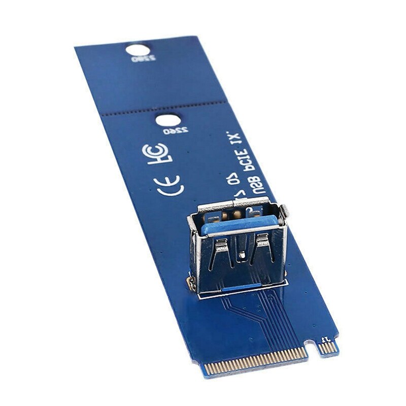 M .2 to usb 3.0 pci -e 16x spor riser card vga utvidelseskabel linje blå