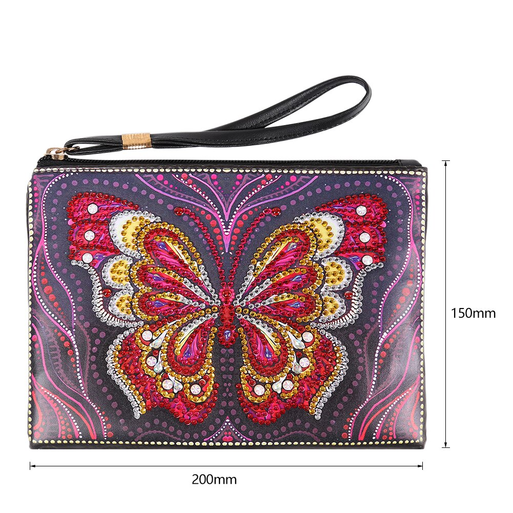 DIY Diamond Painting Wristlet Wallet Butterfly Special Shaped Embroidery Cross Stitch Wallet For Women Christmas: A