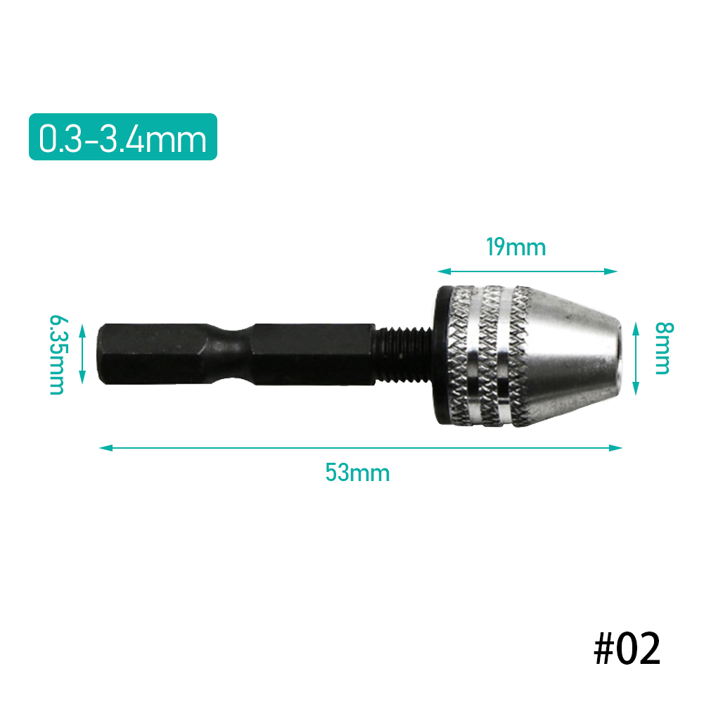 Boor Chuck Keyless Schroevendraaier Slagschroevendraaier Adapter Elektrische Micro Motor Klem Mini Chuck Armatuur Hex Shank Boren Adapter: Goud
