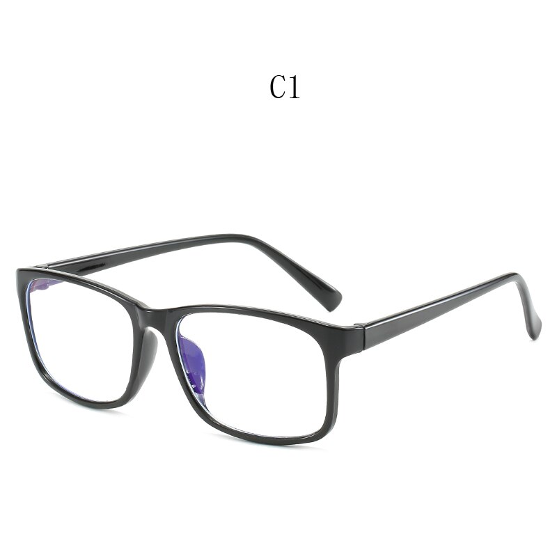 Anti blått ljus herr glasögon ram fyrkantig närsynthet ramar glasögon ramar damer genomskinliga optiska glasögon: 10-bj5209-c1