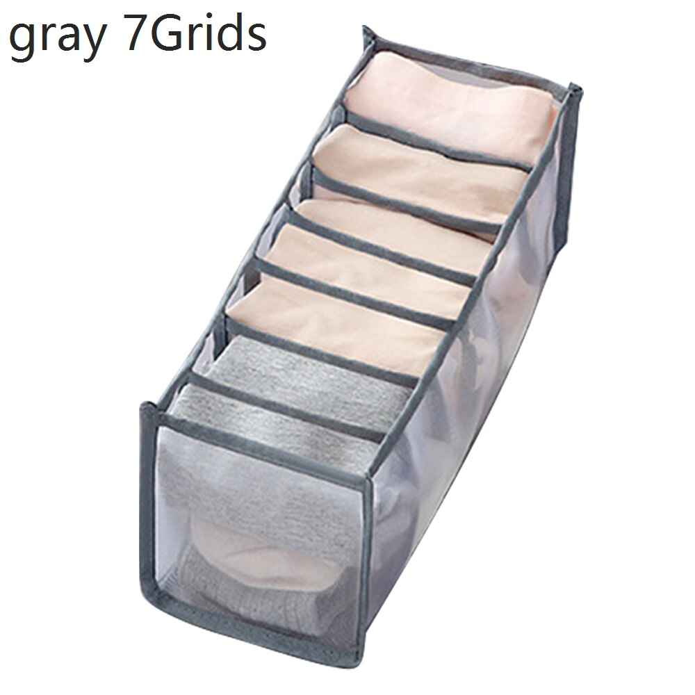 Biancheria intima Deposito scatola Scompartimenti Calzini E Calzettoni reggiseno Mutande Armadio Cassetti Divisori scatola Scatola di Immagazzinaggio Armadio Risparmiare Spazio di Divisori per Cassetti: grigio 7Grids