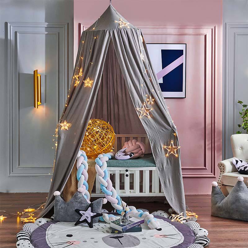 Canopée en coton pour lit de bébé fille, moustiquaire, rideau de literie, tente à dôme rond, Protection contre les insectes, décoration de chambre