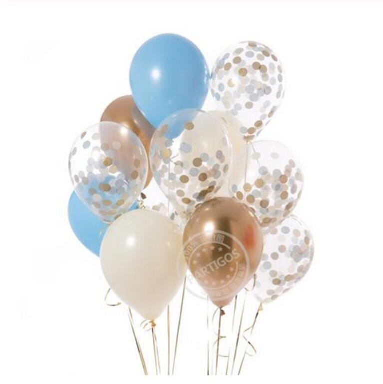 12 Stks/partij 12Inch Goud Roze Blauw Ballonnen Goud Zwart Rood Confetti Bruiloft Verjaardag Party Decor Helium Baby Shower levert: set 1