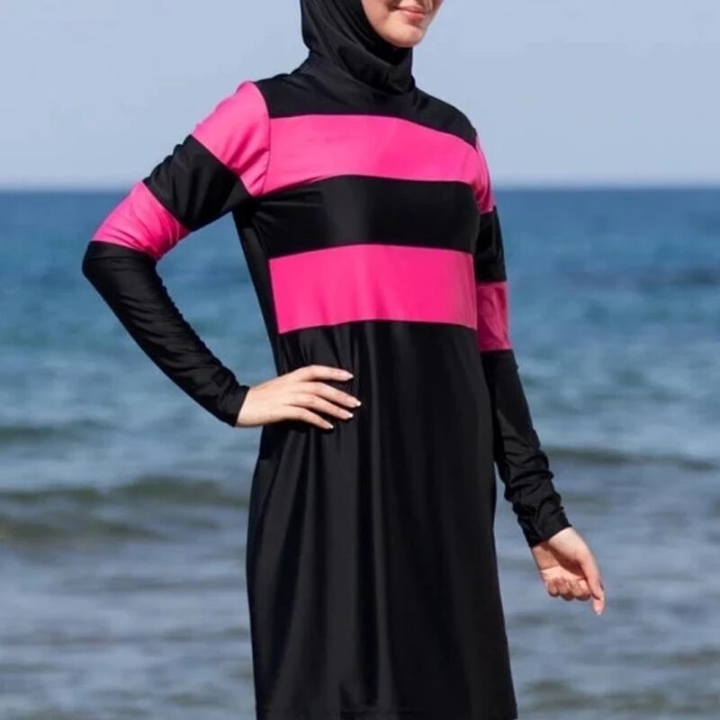 Bañador musulmán conservador, Hijab, blusa y pantalones, traje de baño islámico de cobertura completa para buceo acuático árabe Zwembroek Burquinis 4XL, 3 uds.