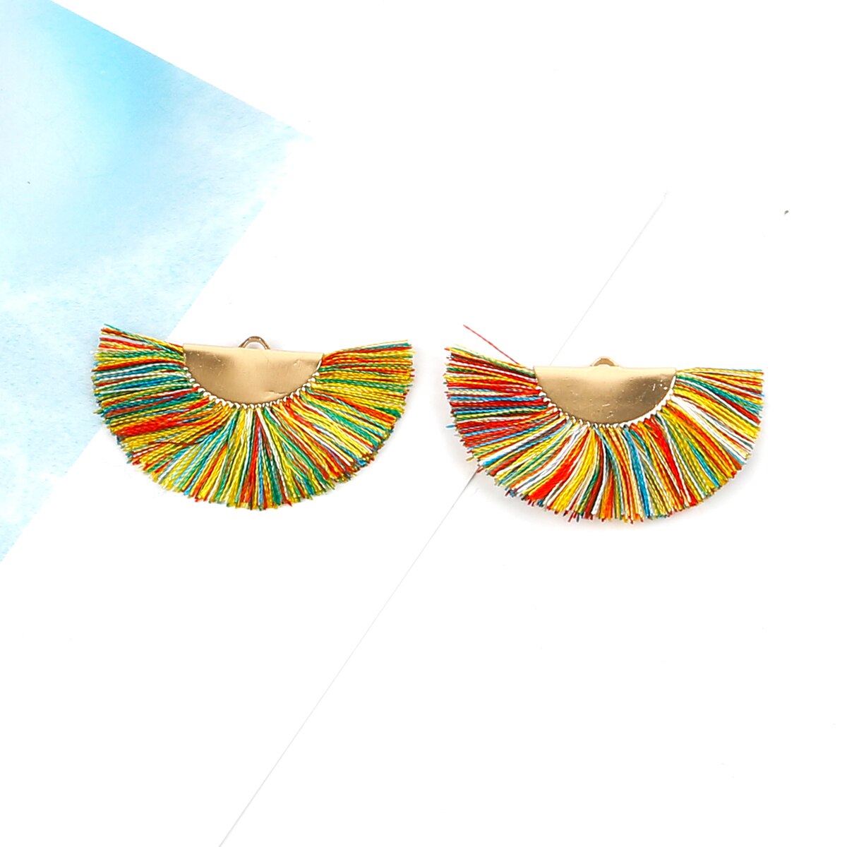 2 stuks/pak 45 x 25mm kwastjes franje zijden kwastjes spikes accessoires voor doe-het-zelf oorbellen sieraden maken kwastjes hangers decoraties: Mengkleur